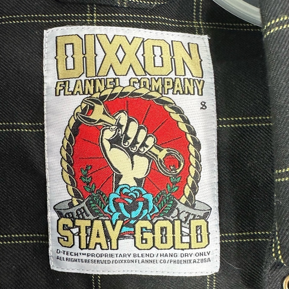 Dixxon Black Plaid Button-Up Shirt - Women's "Stay Gold" - Picture 3 of 4